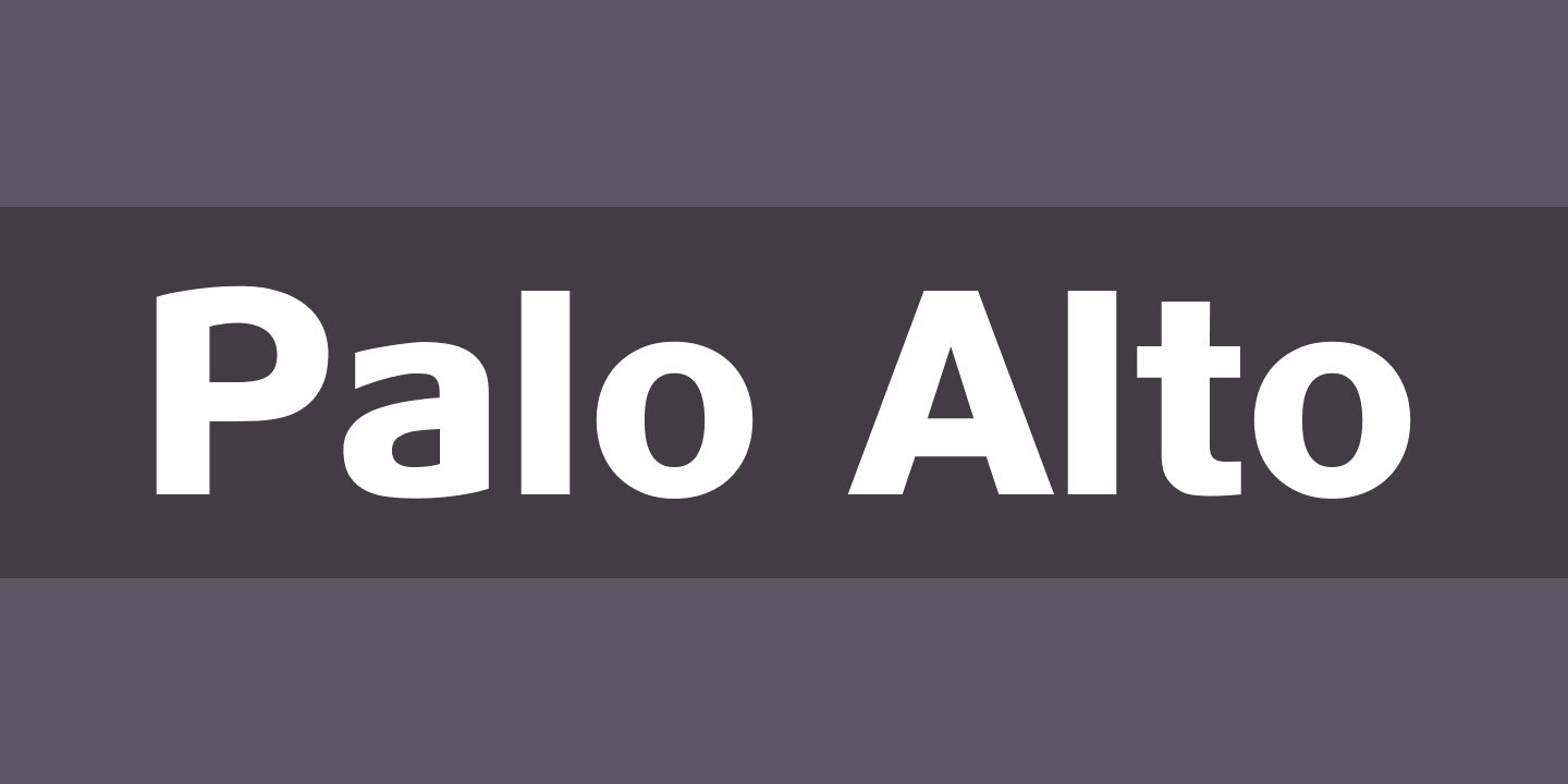 Ejemplo de fuente Palo Alto Italic